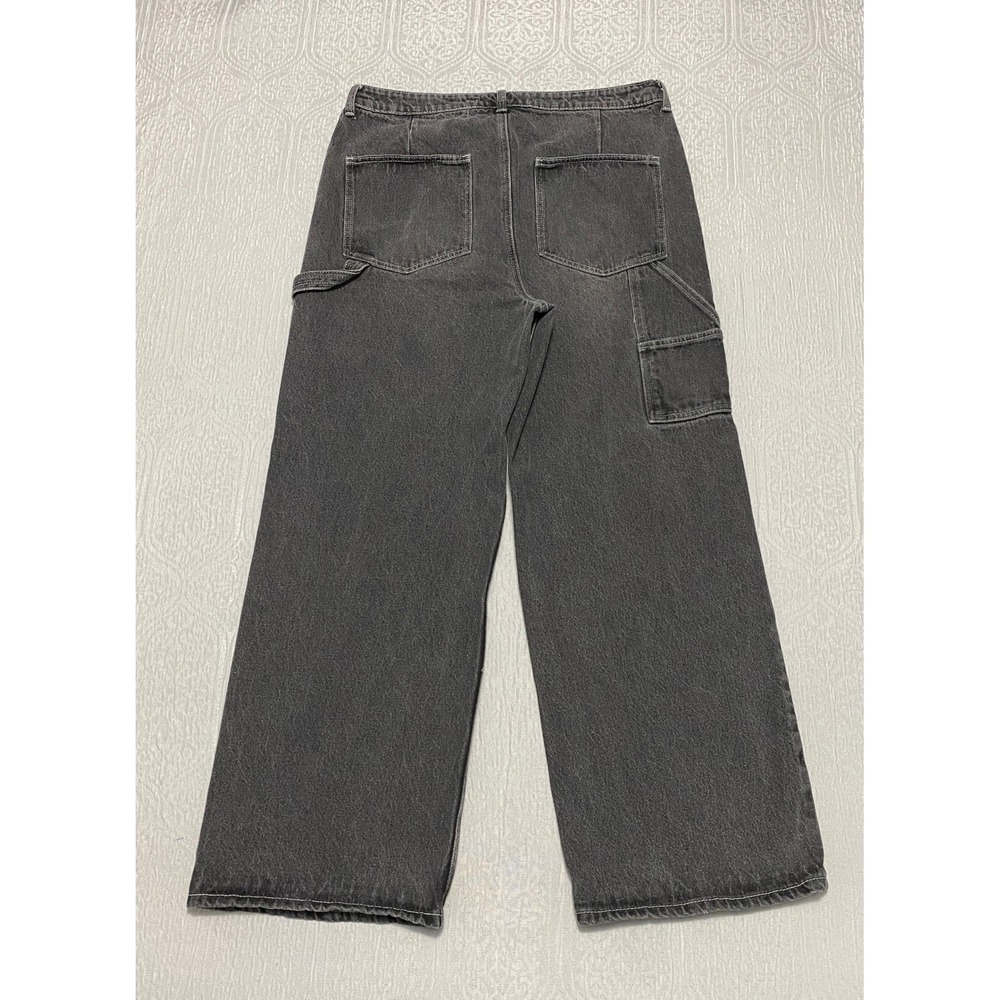 BP Be Responsible Carpenter Jeans High Rise 34 Black‎ Wide Leg Charcoal Wash